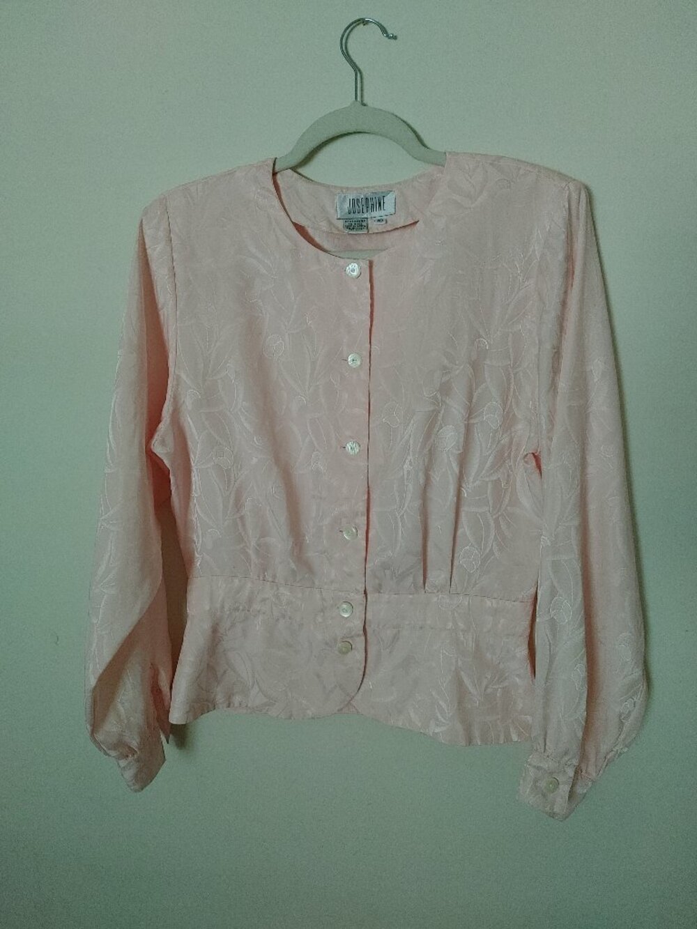 Vintage Peach Josephine Size 10 Womens Dress Blouse